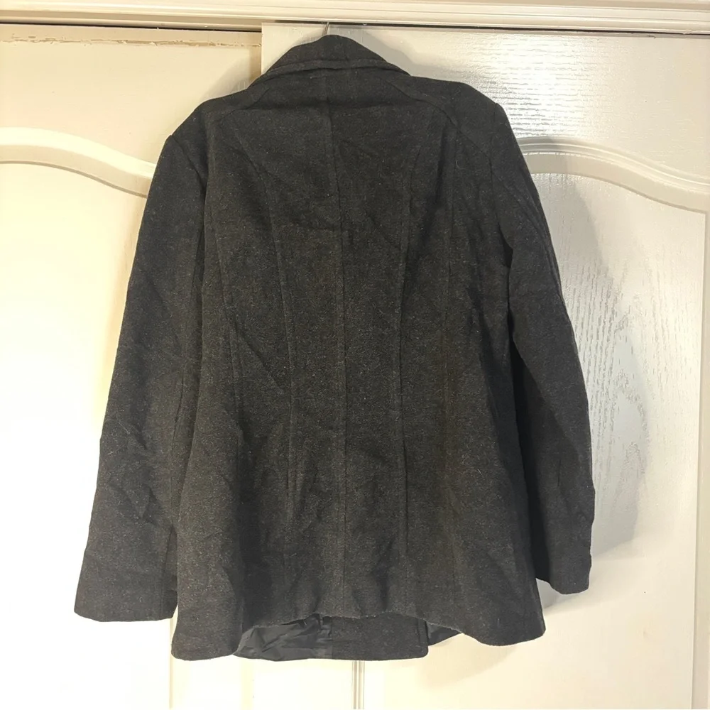 London Fog Black Double-Breasted Pea Coat - Picture 2 of 4
